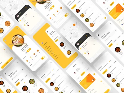 Food app design. app app design business clean design colorful designuiux food food app food delivery ios minimal mobile mobile app mobile design restaurant trend trendy uiux