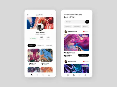 NFTArt Apps design landing page mobile mobile design ui uiux user user experience user interface ux