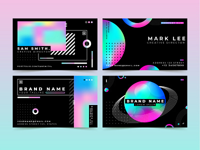 Gradient Name Card Template business card design freepik gradient layout mesh gradient modern name card template