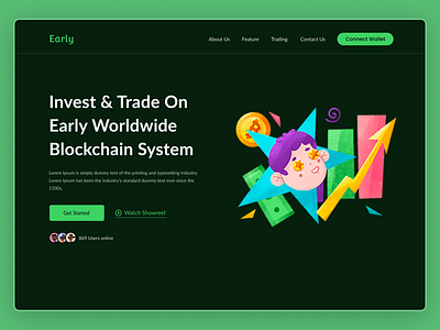 Blockchain Header Exploration blockchain header landing page product ui ux web design website