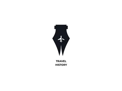 TRAVEL HISTORY branding design icon illustration inspiration logo minimalism negative space negativespace plane sign silhouette story vector