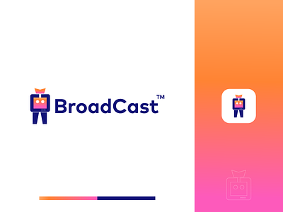 BroadCast brand branding broadcast design graphic design illustration logo logo branign logo design minimal modern ui