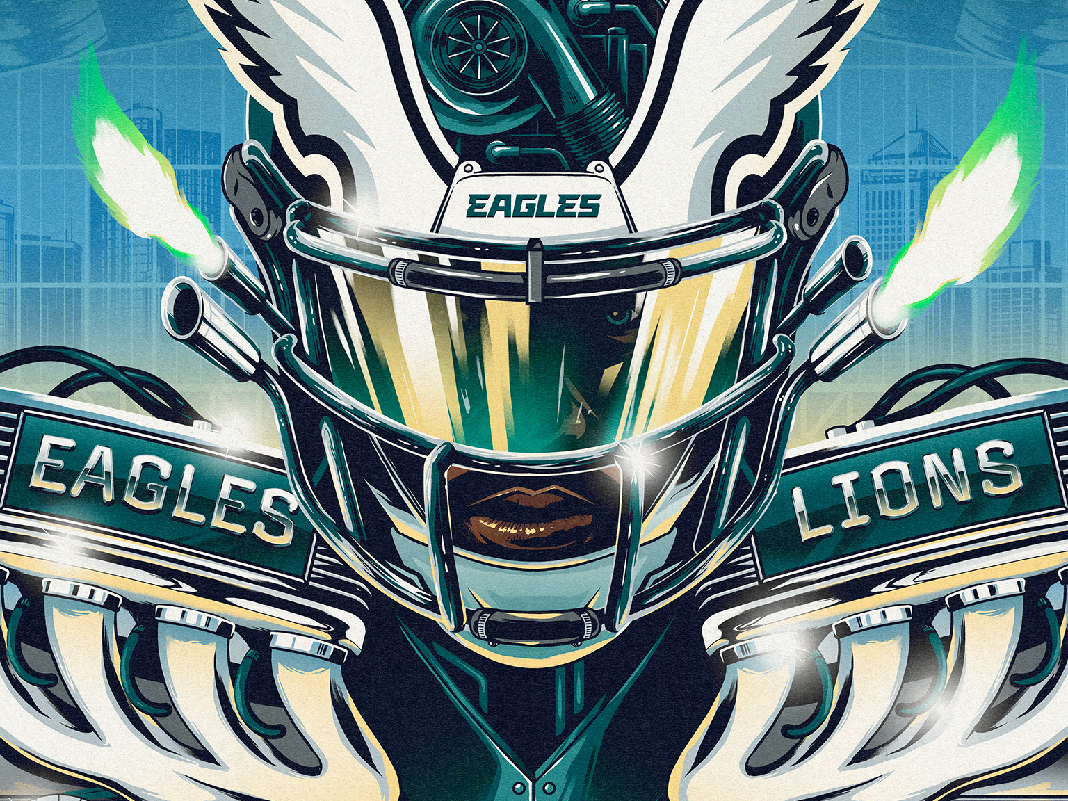 Eagles vs. Lions by Ryan Lynn on Dribbble