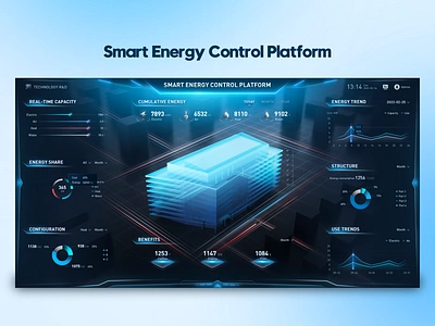 Smart Energy x FUI 3d city dark mode data data visualization fui hud interface park ui uiux ux zone