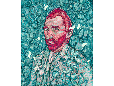 “Then by all means paint” -Van Gogh adobe art blue brushwork digital digitalart digitalpainting drawing flowers illustration lifework muti photoshop red selfportrait vangogh vincent vincentvangogh