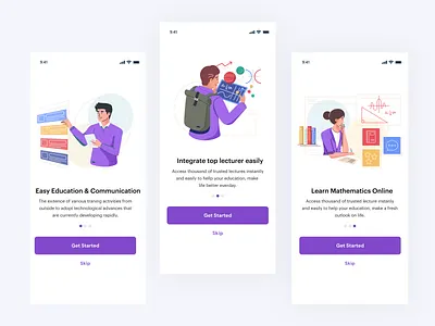 Online Learning Platform - Onboarding Screens 3d adimulam adobexd animation app branding design figma freebies graphic design guruprakash icons illustration logo micromobility motion graphics ui vector