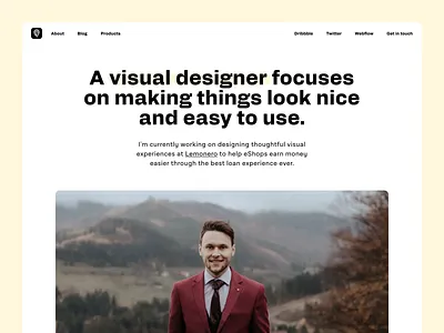 Petrbilek.com - About - Improvements designer figma footer header hero image newsletter page personal site portfolio product webflow website
