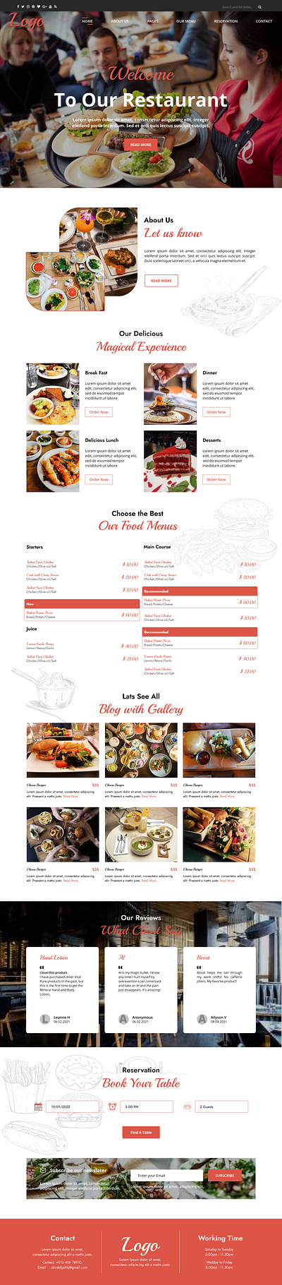 Restaurant Website Design beautiful we design design frontend design ui web design