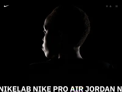 Nike Vision website. Dark theme/Concept design redesign ui uiux design ux web web design website