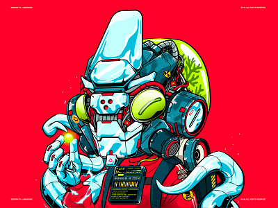 UMR24 - Octobots character cyberpunk illustration kraken metaverse nft octopus robot squid vector