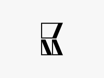 MK clean icon logo minimal modern monogram simple