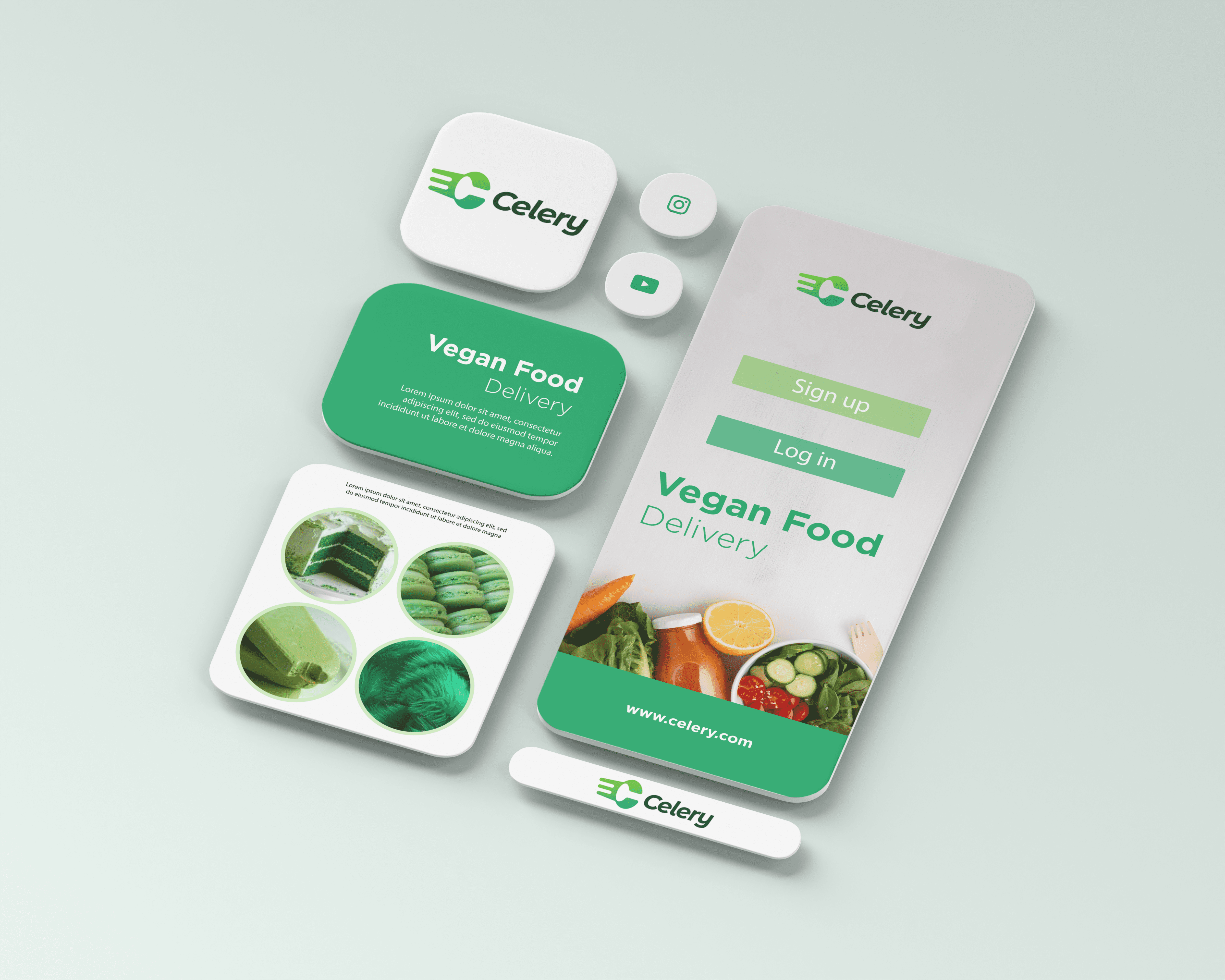 Celery - Logo & Brand Identity Design brand identity branding delivery design food graphic design green logo logo design