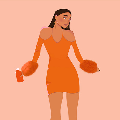 Girl art drawing dress fashion girl illustration procreate