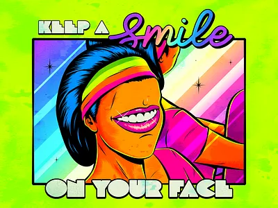 Keep a SMILE on your face design fantasy goodness illustration life positivity postive retro smile surrealism typography vector vintage wisdom