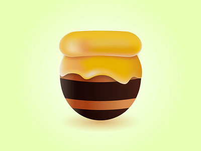 Cute 3d honey jar 2022 3d bee cute dribbble follow food honey illustraion jar mesh new shadow stripes sugar sweet taste vector yellow