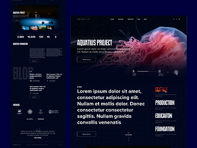 Web design — Science Project dark foundation non profit photography science underwater