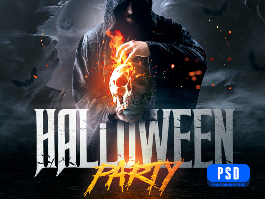 Halloween Flyer Template (PSD) cover flyer templates graphic design halloween halloween design horror illustration october party flyer photomanipulation photoshop poster psd psd flyer