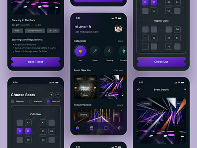 🎨 Evento - Event Mobile Apps Platform app clean darkmode event mobileapps modern picko uiux uiuxdesign ux