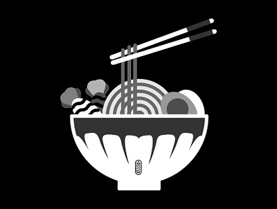 Noodles blackandwhite design icon illustration vector