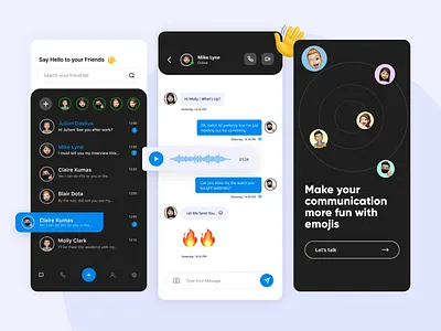 Chat Application - User Interface Design app design application design chat application design figma ui ui design uiux