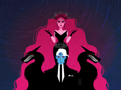 Persephone & Hades design illustration vector