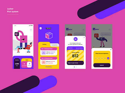 LOCKer-Pick system app cute kawaii locker package pick ui