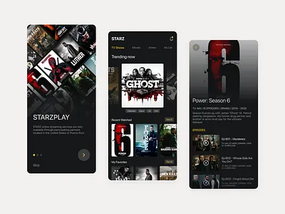 STARZPLAY Redesign app creative dark design movies netflix product design starzplay tv show ui ux xd design