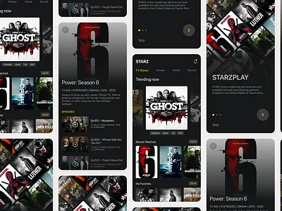 STARZPLAY Redesign app creative dark design ghost graphic design movie netflix power product design starzplay tv show ui ux xd design