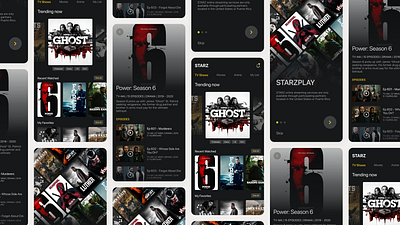 STARZPLAY Redesign app creative dark design ghost graphic design movie netflix power product design starzplay tv show ui ux xd design