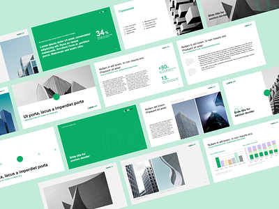 Branding — PowerPoint Template 16:9 corporate branding green logo master slides pattern powerpoint real estate