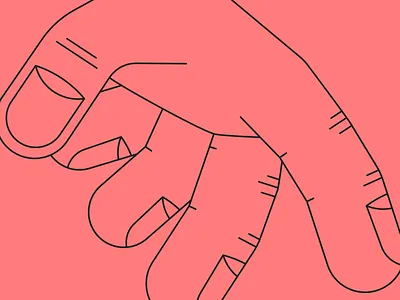 Red 2d colorful design digital fingers hand illustration kapustin linear outline personal project red vector