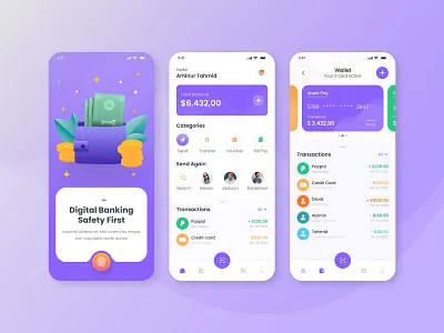 Wallet App Design bank app banking banking app figma financial fintech fintech app ios app mobile app mobile banking online bank app online banking online card ui ux wallet wallet app