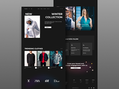 Winter Collection | clothes Shop best clean design clothes dark design graphic design illustration shop ui uiux ux web website winter