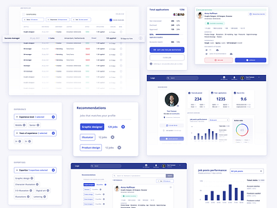 Jobs platform application branding dashboard filters graphic design insights iu saas search typography ui user interface ux