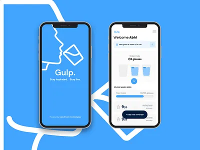 "Water reminder" blue branding color design drink water figma illustration logo reminder app ui ux water