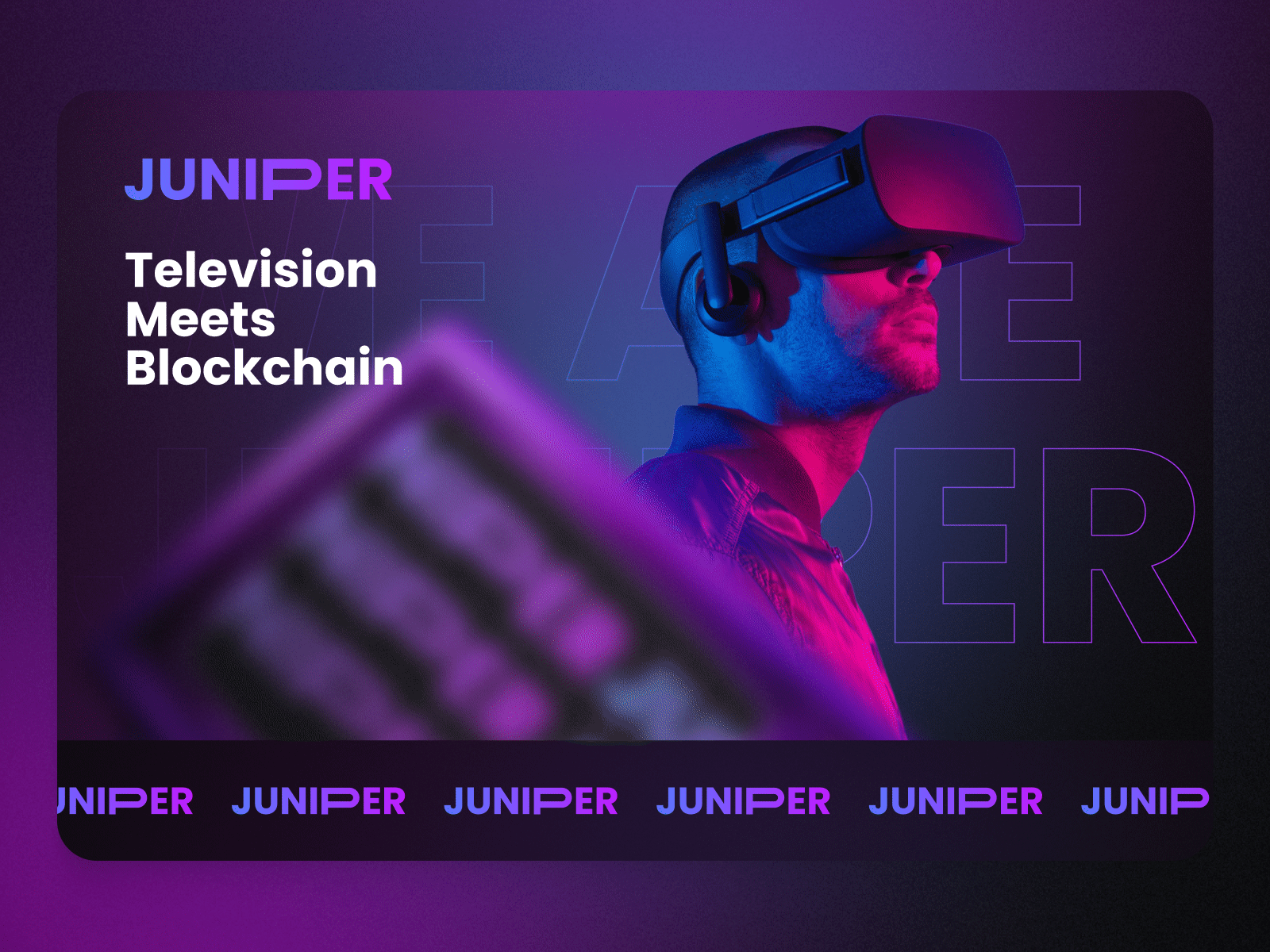 Decentralised Blockchain TV Concept ar augmented reality blockchain crypto digital fintech interface tech technology television tv ui virtual reality vr web design