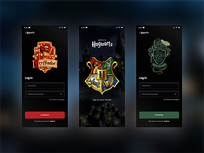 Hogwarts App (Harry Potter) app design ui