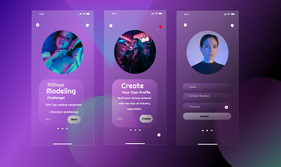 MODELING APP appdesign branding creativedesign creativedesigner crypto glassmorphicdesign graphic design mobileui prototyping ui uidesign