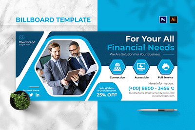 Financial Solution Billboard Landscape billboard graphic template