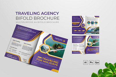 Traveling Agency Bifold Brochure bifold brochure graphic template