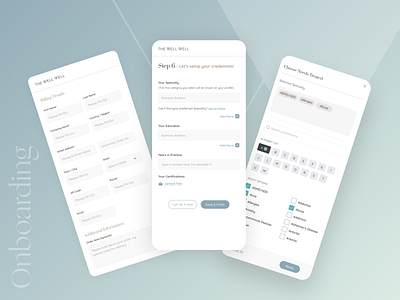 Onboarding & Edit Profile Flow design ui ux