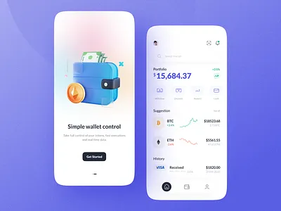 Crypto trade app appdesign bitcoin blockchain btc clean crypto exchange crypto wallet cryptocurrency cryptocurrency app dodge ethereum investment app market minimal mobile app design nft tradingapp ui ux wallet