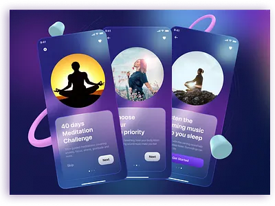 Meditation App adobexd appdesign appui challengeappui creative design creativeui figmadesignui meditation meditationapp meditationappdesign meditationappui meditationchallengeapp meditationui mindapp templatedesign ui uidesign uiux