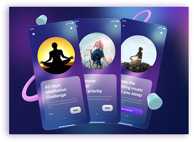 Meditation App adobexd appdesign appui challengeappui creative design creativeui figmadesignui meditation meditationapp meditationappdesign meditationappui meditationchallengeapp meditationui mindapp templatedesign ui uidesign uiux