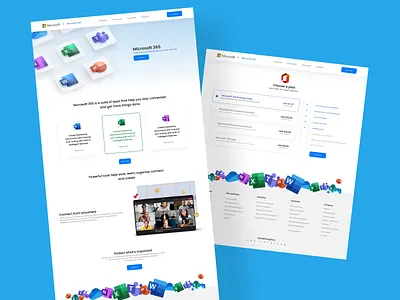 Microsoft 365. Web Page Design attractive home page clean design flat hero ending page hero image microsoft store ui uiux website