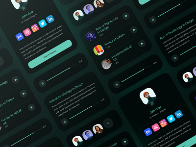 UI Kit Design appdesign branding card carddesign cardui carduidesign darkcard darkmode darktheme darkuikit design kitdesign podcastdesign ui uidesign uikit uikitdesign uiux uiuxdesign uxdesign