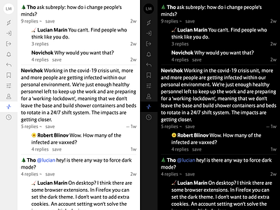 Sub/2022 dark light minimal mobile ui web