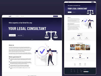 Website Landing Page Design branding concept design illustration landingpage legal responsive service typography ui ux website