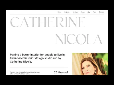 Catherine Nicola - Website animation architect art branding clean design motion graphics simple typography ui user interface webdesign