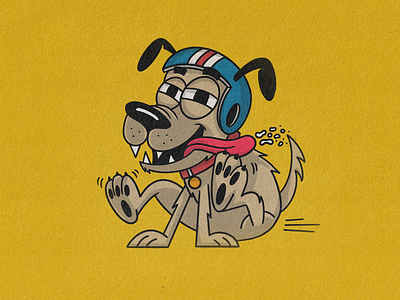 Butt Racer Full Illustration cartoon character digitalart dog drawing illustration mascot racer racing sheprador